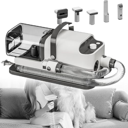 Dog Grooming Kit, Dog Vacuum Groomer Suction 99% Pet Hair, 65dB Super Quiet Dog Clippers Professional, Dog Cat Brushes for Grooming Shedding for Thick Long Hair 1.8L