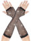 DIVINA VITAE Netzhandschuhe Schwarze Damen Fingerlose Handschuhe mit Glitzernde Strasssteinen Netzhandschuhe lange Armstulpen 80er Jahre Retro Disco Party Halloween Maskerade Kostüm Zubehör