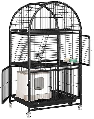 WRYsqbhjyb Katzenbox für Den Innenbereich, Katzenkäfig Katzengehege Outdoor mit Rädern für 1–2 Katzen, Frettchen, Chinchillas, Kaninchen und Kleintiere (Nur Käfig) (Color : C, Size : 79x63x145cm)