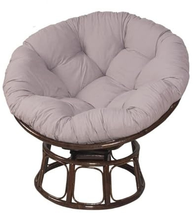 YCHYLIQ Cojín Redondo para Sillón Papasan - Suave y Grueso, para Ratán, Jardín, Balcón y Sala de Estar al Aire Libre (Gris, 120x120CM)