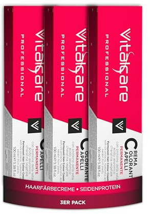 Vitalcare | Professional Professional Permanente Coloration, Haarfarbe mit Seidenprotein, Nr. 4/5, Mahagonibraun, Multipack, 3 x 100 ml
