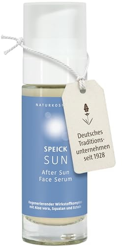Speick After Sun Face Serum – Bio-Aloe Vera, Ectoin & Squalan, Gesichtspflege nach dem Sonnenbad, vegan, COSMOS-zertifiziert, 30 ml