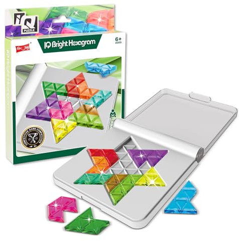 Puzzle - Tangram Puzzle Jigsaw Block Brain Shape Block Brain Teaser Toy Geometry Logic IQ, Montessori Educational Gift for Kids & Adults six pointed star puzzle toy
