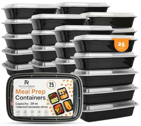 150 Pack 28oz (828ml) Reusable Meal Prep Containers - BPA-Free, Leak-Proof, Microwave & Dishwasher Safe Stackable Bento Boxes with Lids – Ideal for Lunch, Dinner, Portion Control, and Food Storage