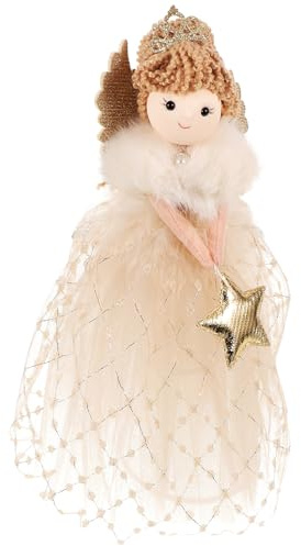 MAGICLULU Engel-Weihnachtsbaumspitze Engel-Weihnachtsbaumspitze Figur Dekorationen Weihnachtsbäume Spitze Ornament Engelsmädchen Mit Kleid Engelsspitze Für Weihnachten