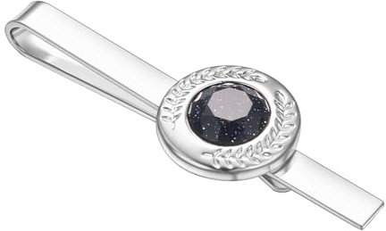Asienice Vintage Krawattenklammer Schwarz Simulierter Diamant Silber Krawattennadel Rund bräutigam Herrenschmuck Für Männer