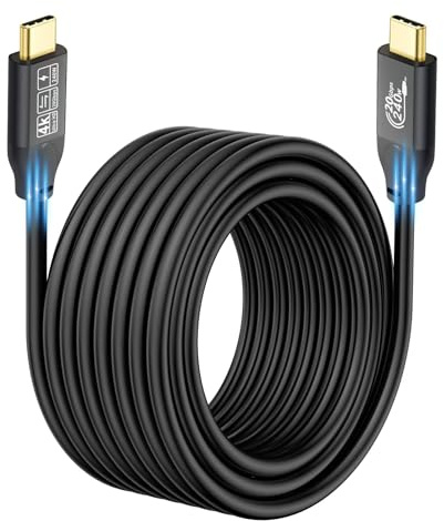 YIWENTEC USB C Cable a USB C 3.2 Male Gen2 X 2 Type C Charging Cable, 20 Gbps Data Transfer, 240 W 48 V/5 A Fast Charging Cable, 4K @ 60 Hz Video Transfer (5 m)
