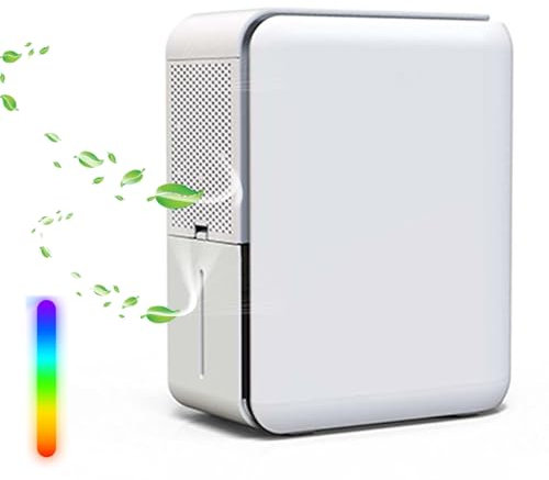 Home Dehumidifier & Humidifier,1L Humidifiers Dehumidifier with Air Filtration, Drain Hose Timer,LED Display,Temperature Display, 4 Modes, 7 Color LED Lights, Smart protection For Bedroom