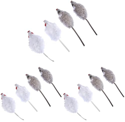 Kerbl Pet 84255 Maus, 4er- Beutel, 5 cm, grau/weiß (Packung mit 3)