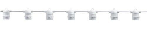 Vetrineinrete® Catena luminosa da giardino con 15 portalampada per lampadine E27 luci decorative prolungabile impermeabile Ip54 15 metri (Bianco)