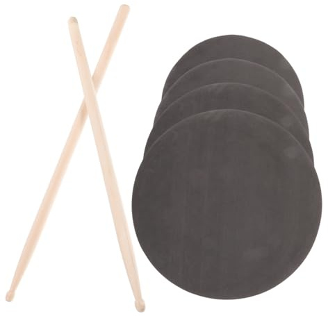 Drum Pad Satz 1 Satz für Schlagzeug mit Trommelschlägel Schwarz | Foams, Reißfest und Angenehm zu Halten, für Persönliche oder Professionelle Nutzung, Zubehör für Einsteiger und Spieler