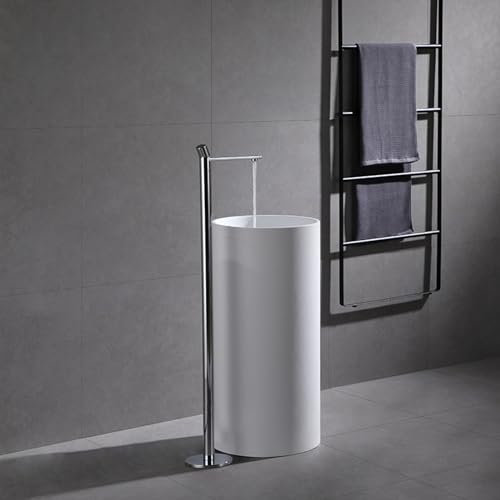 Grifo Mezclador para Bañera Moderno Grifo de Bañera 360° Rotación Caliente Y Fría Piso de Pie Negro