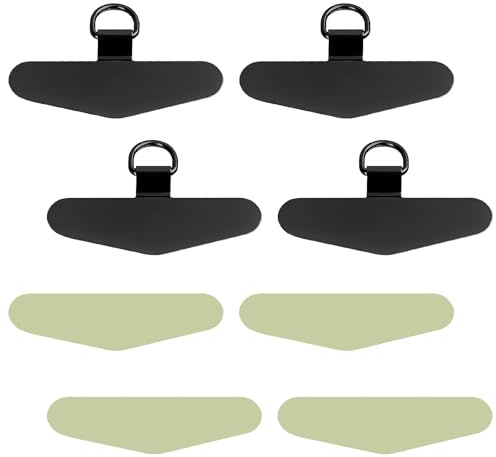 SUNNIFLY 4PCS Parches para Móviles，Parches de Cuerda para Móviles, Accesorios para Móviles, Parches Metálicos.（Gris Oscuro）