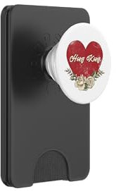 Hong Kong China City Vintage Travel Vacation Heart Roses PopSockets PopWallet for MagSafe
