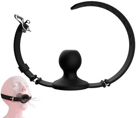 GeRRiT Silikon Mundknebel Verstellbarer Ballknebel Fetisch BDSM Flirten Knebel Ball Sextoys Dildo Ball Gag Bondage Rollenspiel Sklave Erotik Sexspielzeug für Paare Frauen Männer
