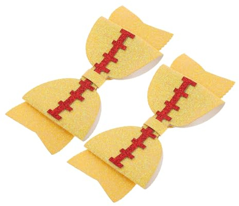 VANZACK 2 Stücke Schleife Haarnadel Haarspangen Für Kleine Mädchen Dekorative Haarnadeln Für Mädchen Haarspangen Sportbogen Fußballspielzubehör Haarclip Grüßer Gelb