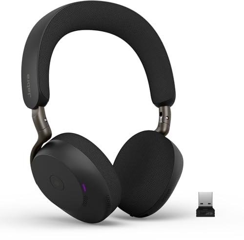 Jabra Evolve3 75 LINK390A trådlöst headset, MS, svart – AI-Brusreducering, Bluetooth 5.3, USB-C