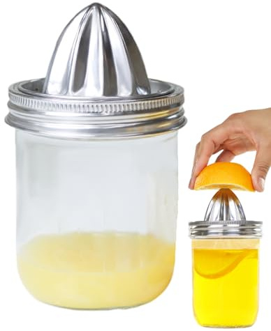 Presse-Agrumes Manuel - Presse-Citron Portable - Couvercle De Presse-Agrumes En Acier Inoxydable Pour Citron Vert Avec Pot En Verre,Pour Cuisine Domestique, Orange, Citron Vert, Pique-Nique En Plein A