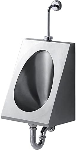 Orinatoio a parete in acciaio inox 304 Orinatoio a parete per uomo con valvola di scarico automatica - Accessorio da bagno per WC Design igienico del sifone Ideale per uso commerciale e resi