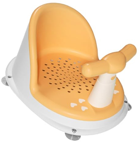 LOEFLIFA Asiento de Baño para Bebés Antideslizante Soporte para Bañera de 6 a 12 Años Silla Ligera de PP y Tpe en Color Amarillo para Baño y Cómodo