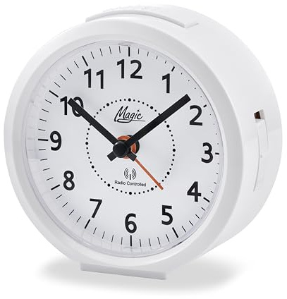 Atlanta Funkwecker Analog Licht Snooze Crescendo Zahlen - 2830/0M (Weiß)