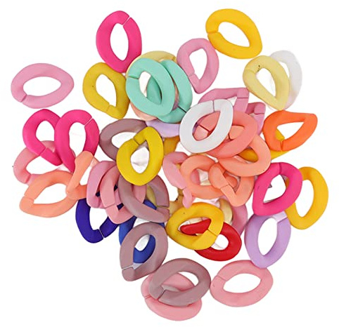 BTOSEP Buntes Abnehmbares Acryl-Kettenglieder-Set für die DIY-Schmuckherstellung, Ideal für Taschenketten, Halsketten, Armbänder, 50 Stück (Solide gemischte Farbe)