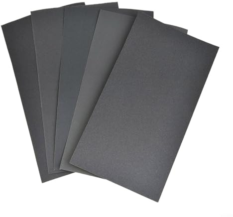 ComfyHarbor Wet Dry Sandpaper Set 15pcs, Silicon Carbide Assortment 200, 400, 600, 800, 1000 1200 1500 2000 2500 3000 Grit Sheets for Automotive Car Body Wood Metal Glass