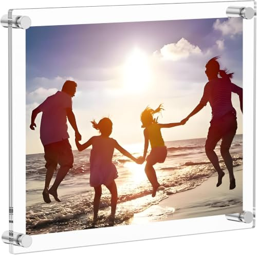 A4 Wall Mounted Photo Frames，Double Sided Clear Acrylic Picture Frames | for Wall Décor, Art, Home or Office Certificate Poster Display