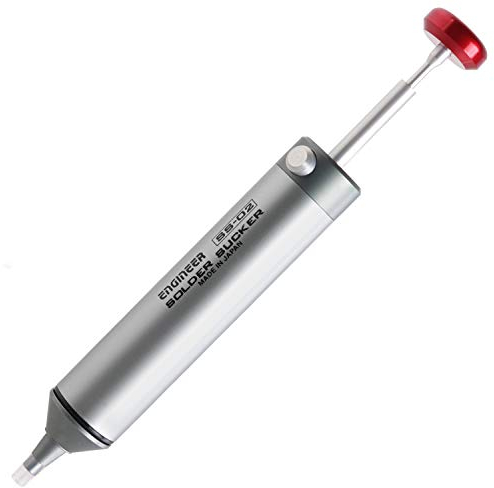 ENGINEER SS-02 Entlötpumpe mit innovativer hitzebeständige Silikondüse, kompakter Lötsauger 153 mm Einhandbedienung, Hergestellt in Japan