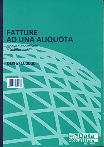 BLOCCO FATTURE AD 1 ALIQUOTA 50 MODULI AUTORICALCANTI DUPLICE COPIA F.TO A4