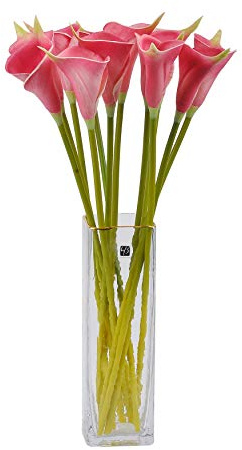 cn-Knight - Juego de 12 lirios calla artificiales de 50,8 cm de largo para decoración del hogar, centros de mesa, ramo de boda, manualidades (púrpura claro)