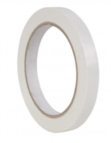 Lot de 12 Ruban adhésif PVC 12mm x 66m, blanc, pour scelleuse de sacs