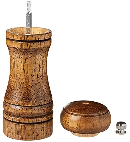ANCLLO Ensemble de moulins à sel et à poivre en bois avec rotor réglable en céramique 12,7 cm
