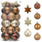 Valery Madelyn Tree Decorations - Copper and Gold Baubles, 35pcs 5cm Woodland Ball Ornaments for Christmas