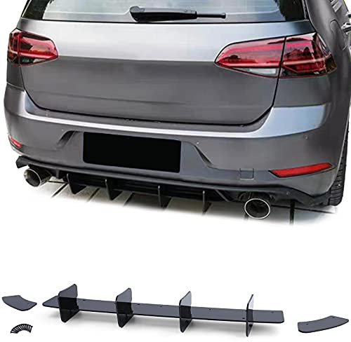 Heckdiffusor Einsatz Splitter Schwarz Glanz für VW Golf 7 GTI Limousine 13-20