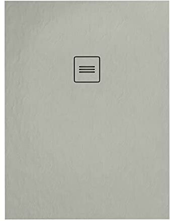 Plato de ducha superplano, acrílico, desagüe y plato de ducha, antideslizante, color gris, altura 3,5 cm (80 x 120 x 3,5 cm)