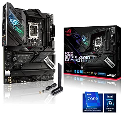 ASUS ROG STRIX Z690-F GAMING WIFI, Intel Z690 LGA 1700 ATX motherboard, PCIe®5.0, 16+1 power stages, DDR5, WiFi 6E, Intel®2.5 Gb LAN, four M.2, M.2 backplate, PCIe®Slot Q-Release