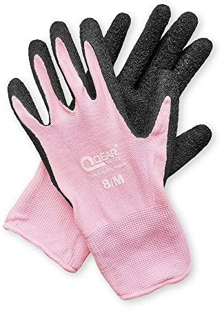 3 paia di guanti da lavoro da giardino da donna, rosa, rivestimento in lattice con palmo, funzione muta, abrasione, adatto a mano, giardinaggio, lavori domestici (piccolo)