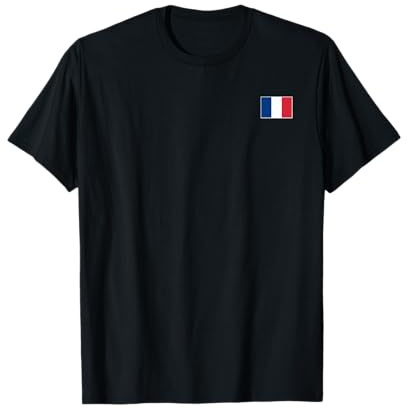 T-Shirt France Femmes Hommes Enfants Poitrine Gauche Drapeau Français T-Shirt