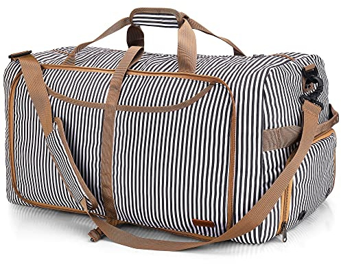 Vogshow Sac de Voyage Femme et Homme Pliable Grand 100L Sac Weekend Imperméable Sac de Sport avec Compartiment à Chaussures