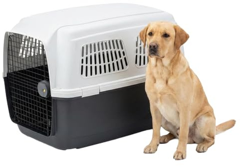 Ferplast Transportín Perro Clipper 6, IATA, Transportín para Perros Grandes MAX 45 Kg, Transportín Rígido, Viaje Mascotas Coche Avión Tren, 93 x 65 x h 68 cm, Puerta de Acero, Cierre Seguro