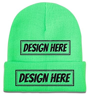 Wintermütze Beanie zum selber gestalten für Herren Damen rosa, grün, One size