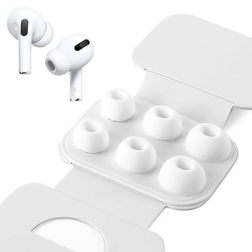 3 Paar Ersatz-Ohrstöpsel für Air Pods Pro und Air Pods Pro2 mit Loch zur Geräuschreduzierung Anti Rutsch Soft Silikon Air pods pro Ersatz-ohreinsätze Silikon-Ohrstöpselspitzen (S/M/L, weiß)