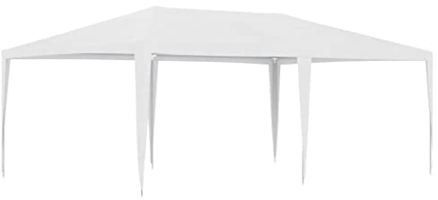 HOMIUSE 4x6 m Partyzelt Weiß Pavillon Faltpavillon Pavillion Grillpavillon Verkaufsstand Gartenpavillon Gartenlaube Party Zelt Groß Bierzelt Faltzelt Pavillion Klappbar Party Tent