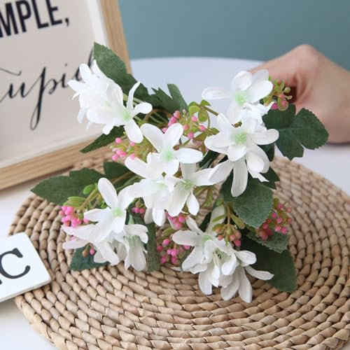 LVTFCO Narzisse Orchidee Weiß Hochzeit Brautstrauß DIY Scrapbook Künstliche Hausdekoration,1