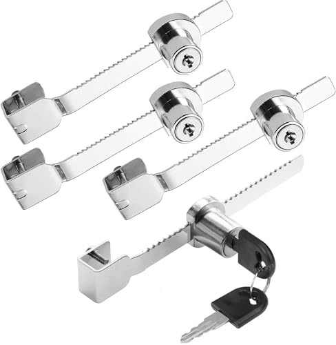 ZiYuya 4pcs Serratura per vetrina per terrario, Lucchetto scorrevole, serratura scorrevole in vetro, serratura a cricchetto serratura per cassetti per terrario vetrina porte scorrevoli rettili vetrina