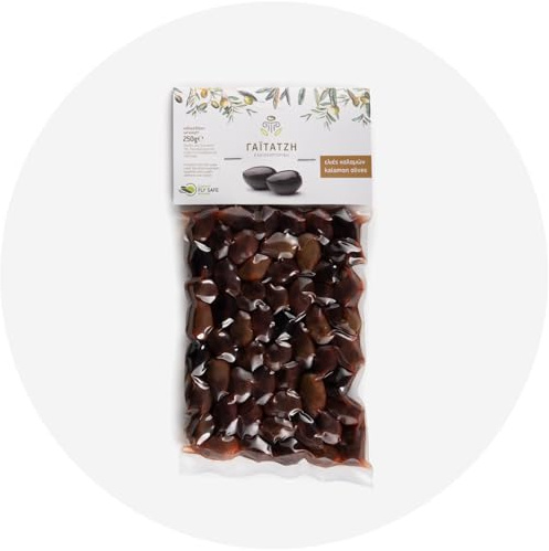 ΓΑΪΤΑΤΖΗ ΕΛΑΙΟΕΜΠΟΡΙΚΗ Aceitunas Kalamata 250gr al vacío - Paquete de 4 uds.