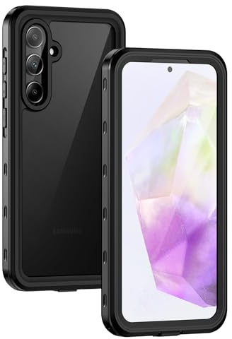 Lanhiem für Samsung Galaxy A35 5G Hülle IP68 Wasserdicht Stoßfest | Handyhülle Galaxy A35 5G, 360 Grad Panzerhülle, Staubdicht Outdoor Schutzhülle, mit Eingebautem Displayschutz, Schwarz