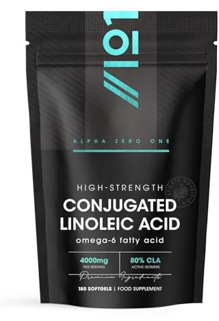 CLA Softgels 4000mg - 80% CLA Conjugated Linoleic Acid Tonalin – 180 Softgels – Diet and Weight Loss Supplement - Resealable and Recyclable Pouch by Alpha01