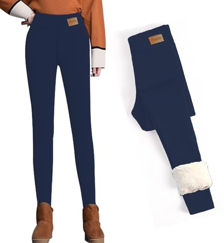 CheChury Pantalons Chauds Hiver Leggings Doublés de Molleton Femme Legging Polaire Pantalon de Sport Slim Epais Doublure Polaire Taille Haute Leggings Elastiques Grande Taille Casual